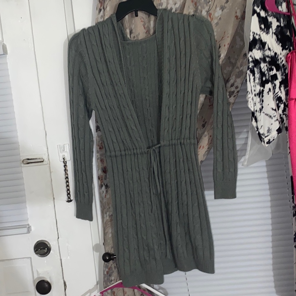 Shein Drawstring Hooded Cardigan